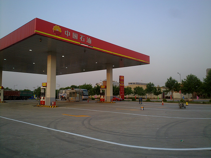 天津蓟县加油站划线施工