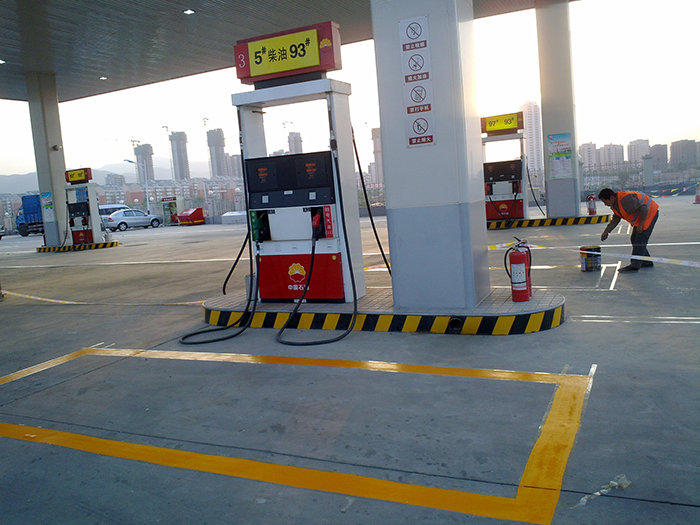 天津蓟县加油站划线施工