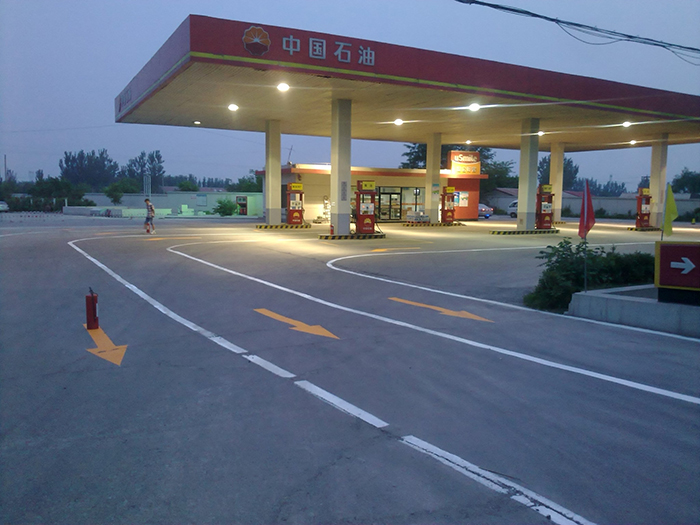 天津蓟县加油站划线施工